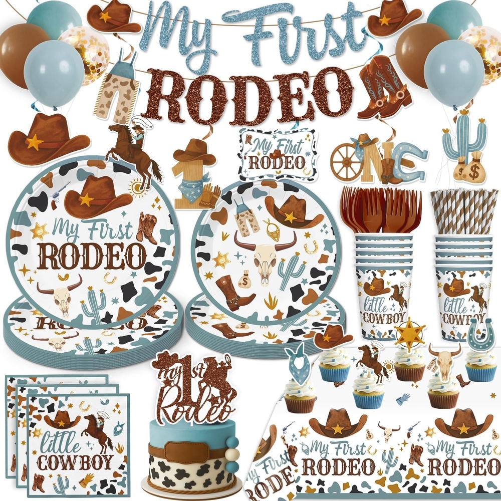 My First Rodeo Party Supplies Disposable Tableware And Decorations Set